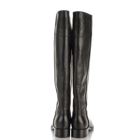 CHANEL Shoes - CHANEL Knee High Leather Equestrian Riding Boots